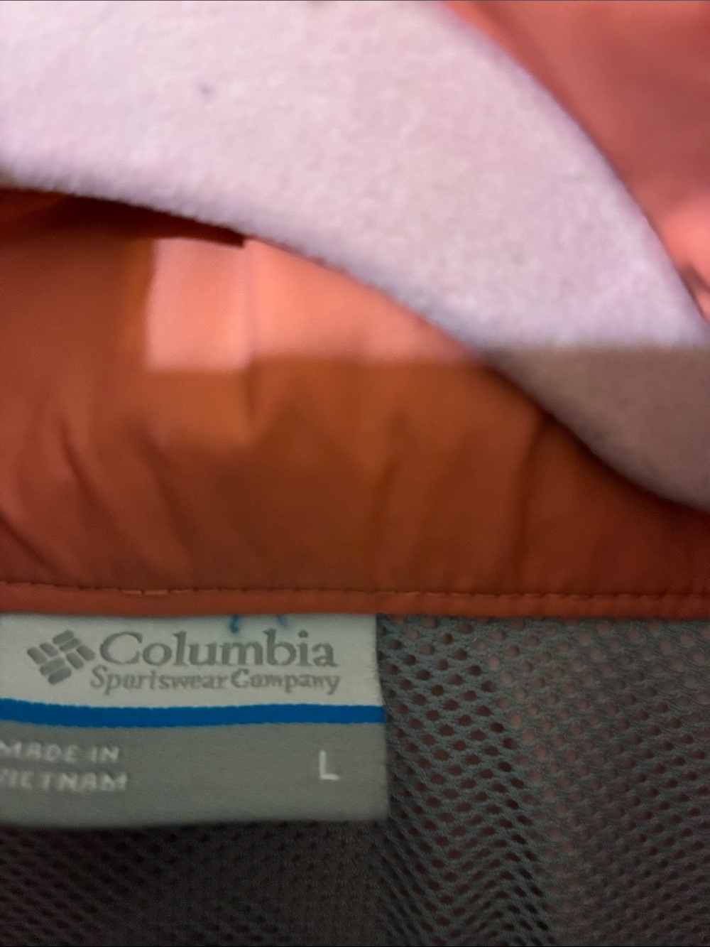 Columbia coral pink windbreaker/rain coat. - Picture 3 of 7